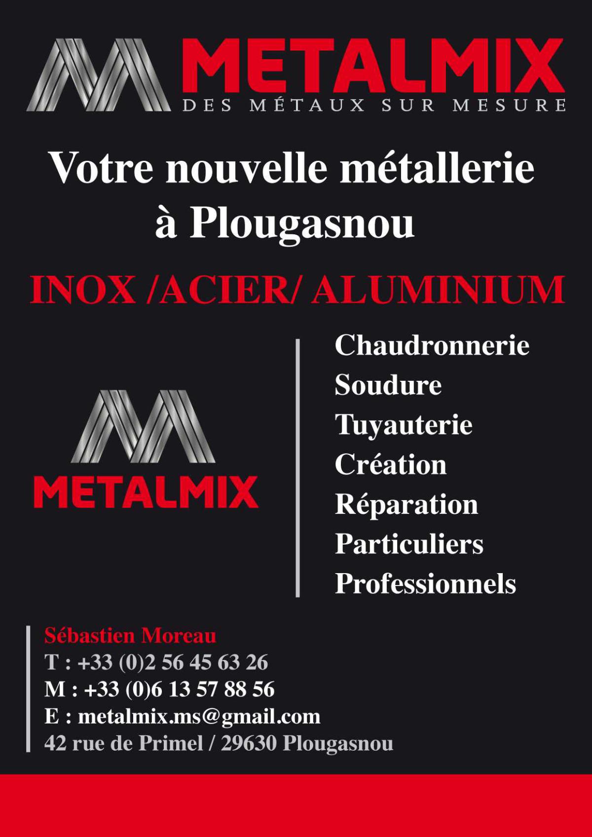 Metalmix Plougasnou Morlaix metallerie Chadronnerie Soudure Inox Acier Alu